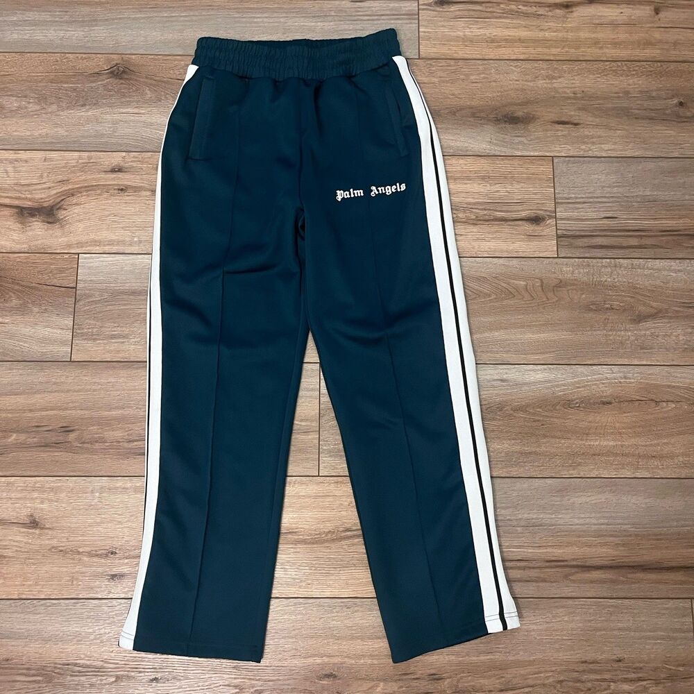Palm Angels Black Track Pants with White Side Stripes - Picture 1 of 9